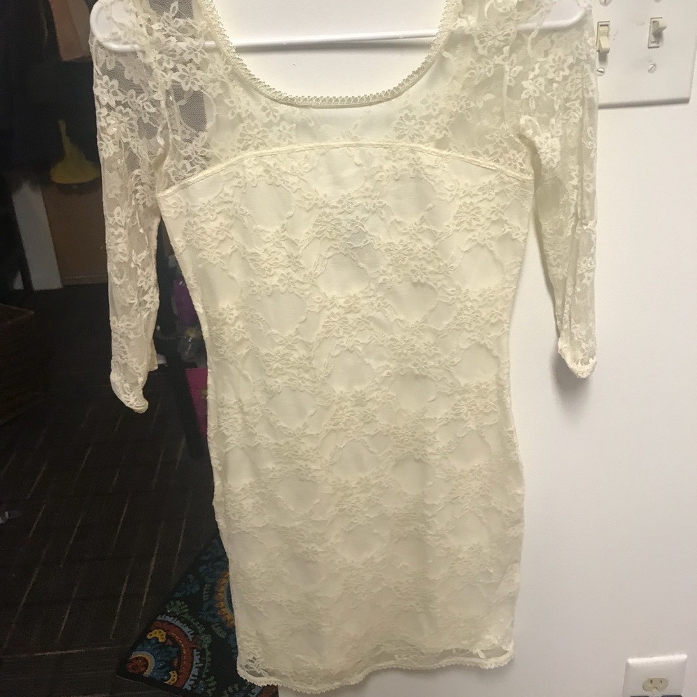 Cream color never worn bodycon dress from h and m